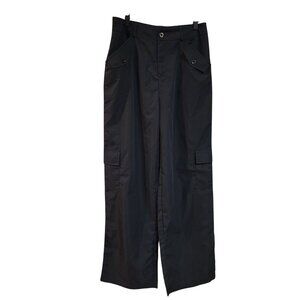 Romwe Womens Black Wide-Leg Cargo Pants Size L